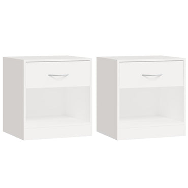 vidaXL Tables de chevet 2 pcs avec tiroir Blanc
