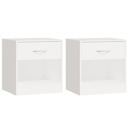 vidaXL Tables de chevet 2 pcs avec tiroir Blanc