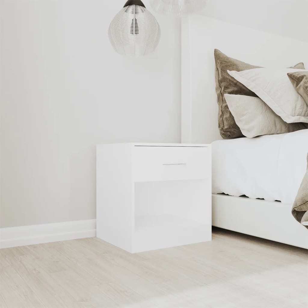 vidaXL Tables de chevet 2 pcs avec tiroir Blanc