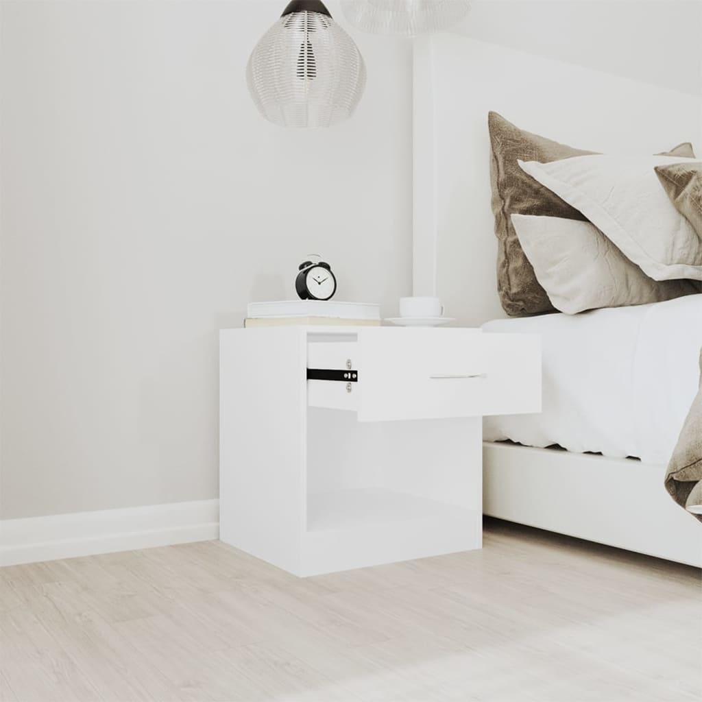 vidaXL Tables de chevet 2 pcs avec tiroir Blanc