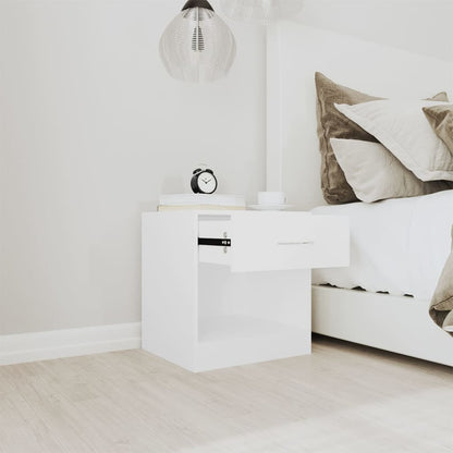 vidaXL Tables de chevet 2 pcs avec tiroir Blanc
