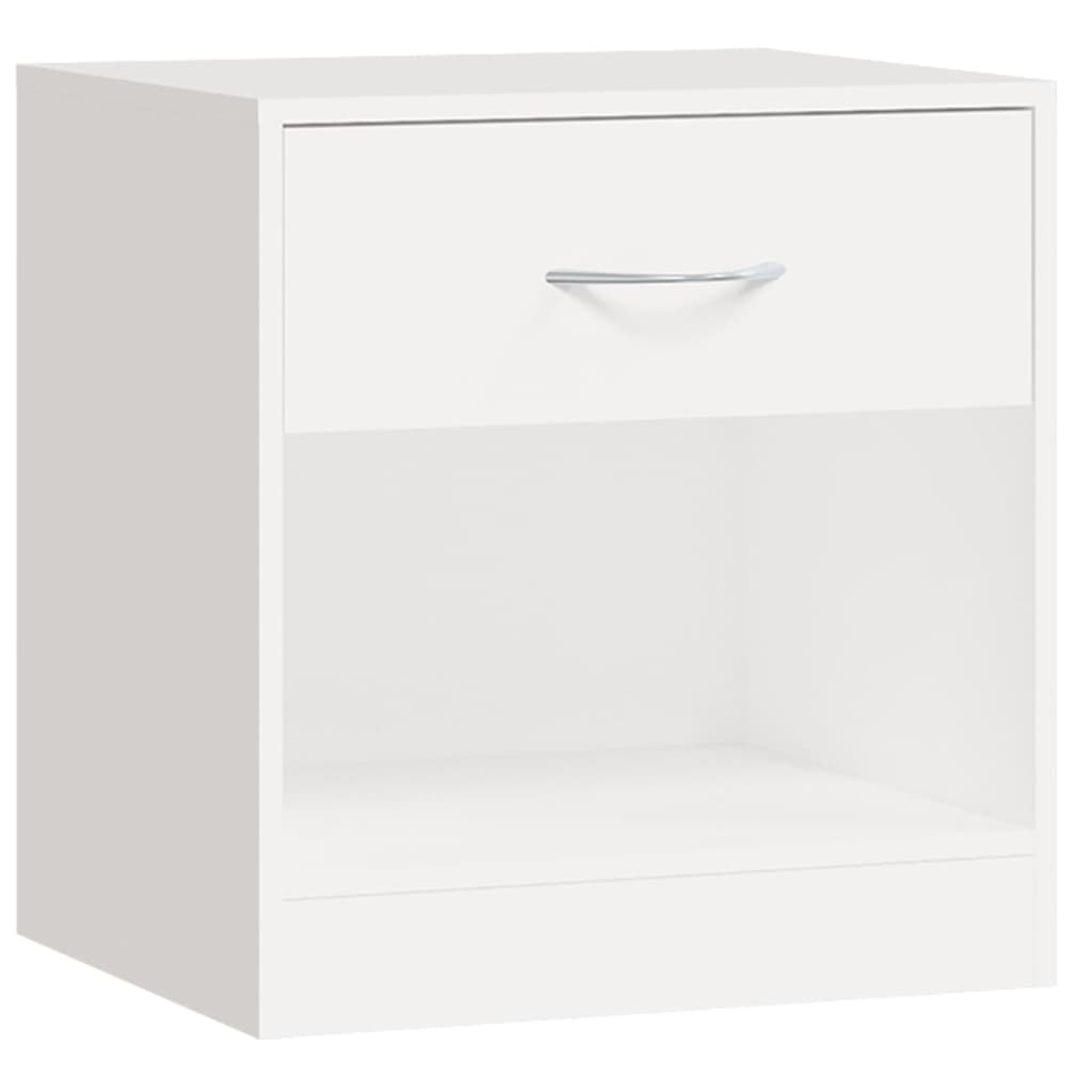 vidaXL Tables de chevet 2 pcs avec tiroir Blanc