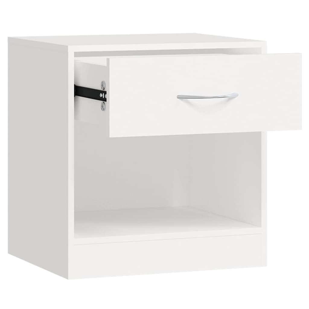 vidaXL Tables de chevet 2 pcs avec tiroir Blanc
