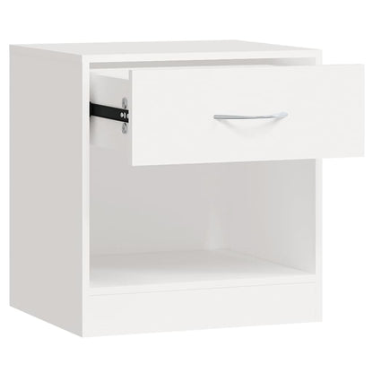 vidaXL Tables de chevet 2 pcs avec tiroir Blanc