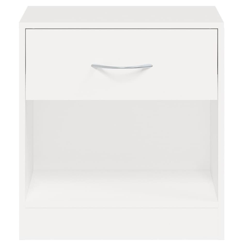 vidaXL Tables de chevet 2 pcs avec tiroir Blanc