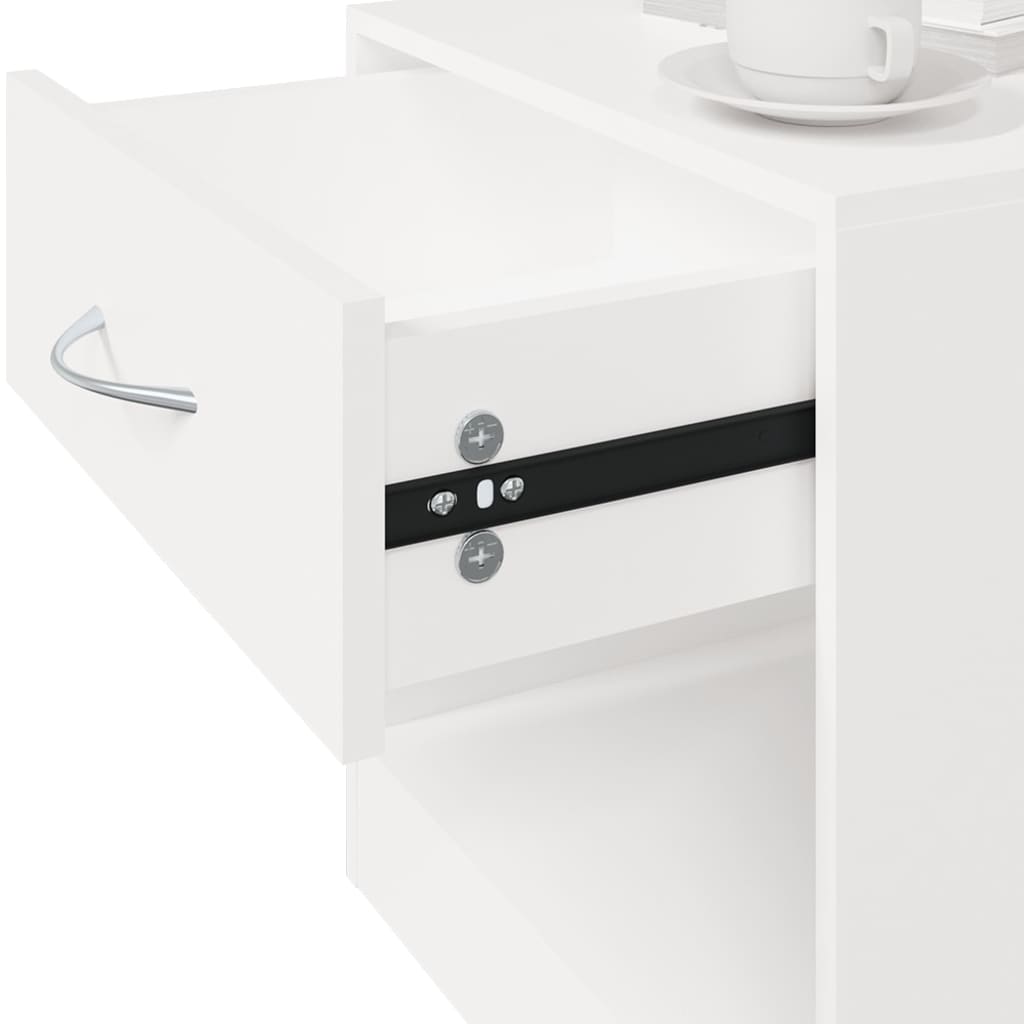 vidaXL Tables de chevet 2 pcs avec tiroir Blanc