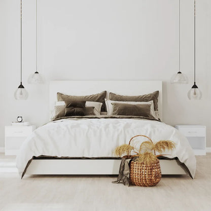 vidaXL Tables de chevet 2 pcs avec tiroir Blanc