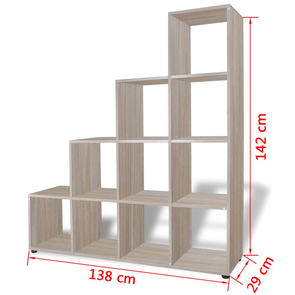 vidaXL Treppenregal Bücherregal 142 cm Eiche