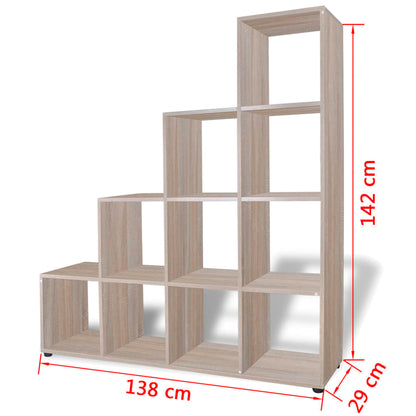 vidaXL Treppenregal Bücherregal 142 cm Eiche