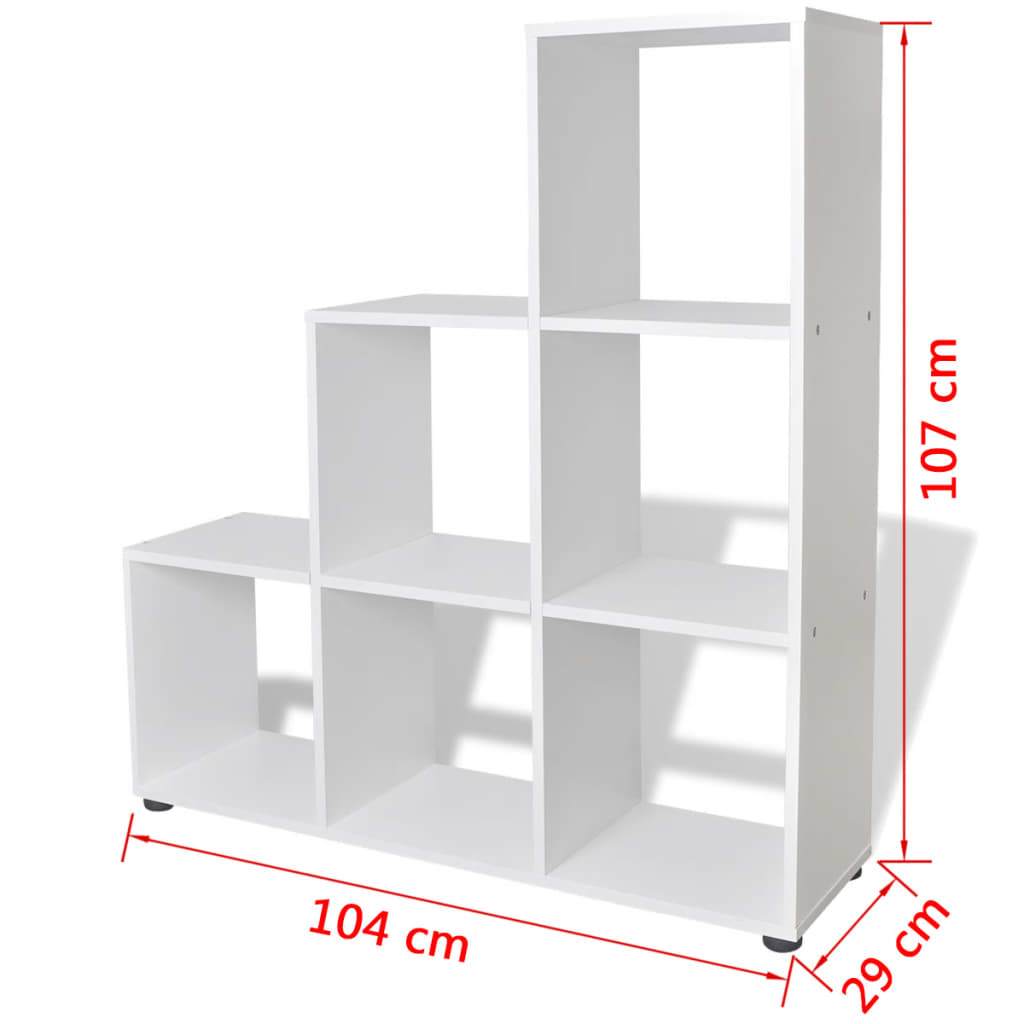 vidaXL Treppenregal Bücherregal 107 cm Weiß