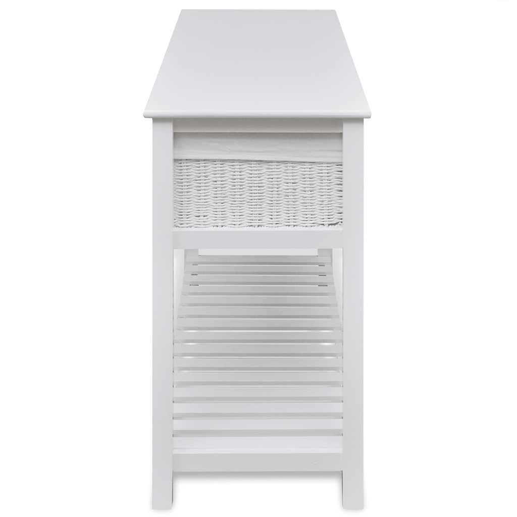 vidaXL Table console avec paniers blanc