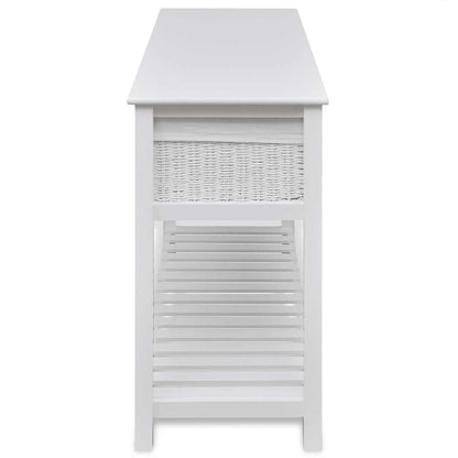 vidaXL Table console avec paniers blanc
