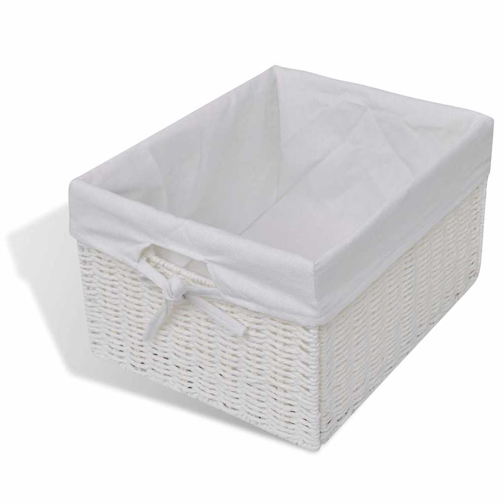 vidaXL Table console avec paniers blanc