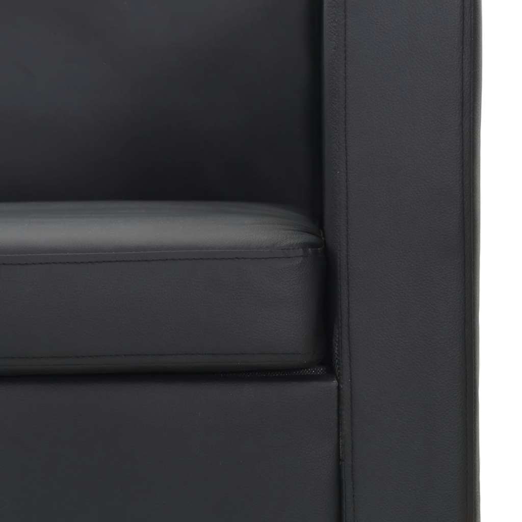 vidaXL Sofa-Set Kunstleder 3-Sitzer und 2-Sitzer Schwarz