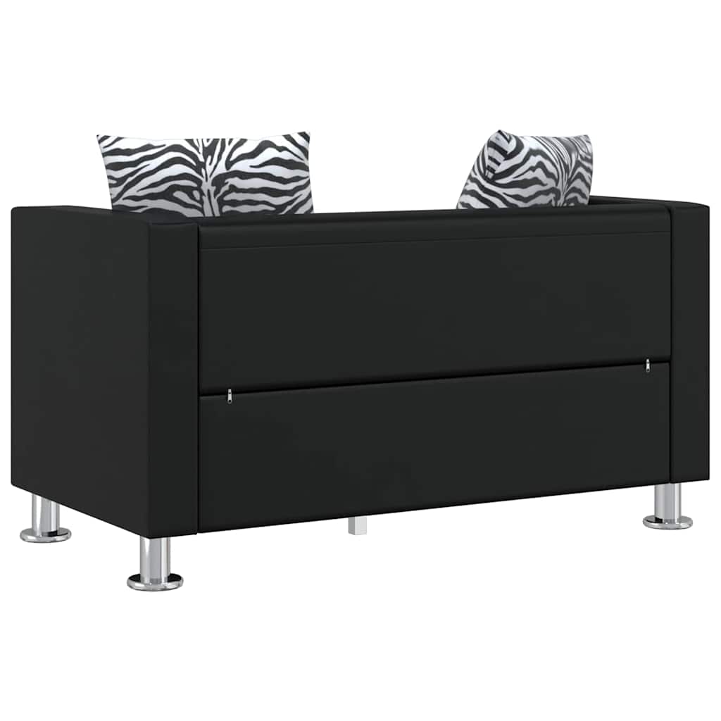 vidaXL Sofa-Set Kunstleder 3-Sitzer und 2-Sitzer Schwarz