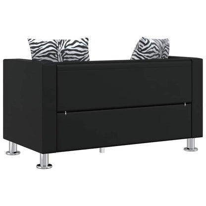 vidaXL Sofa-Set Kunstleder 3-Sitzer und 2-Sitzer Schwarz