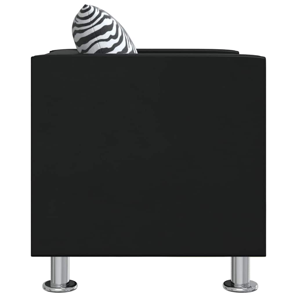 vidaXL Sofa-Set Kunstleder 3-Sitzer + 2-Sitzer + Sessel Schwarz