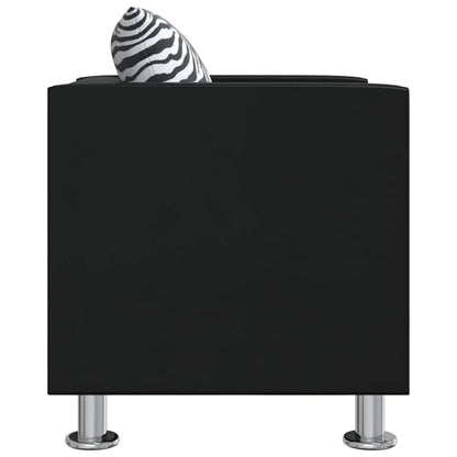 vidaXL Sofa-Set Kunstleder 3-Sitzer + 2-Sitzer + Sessel Schwarz