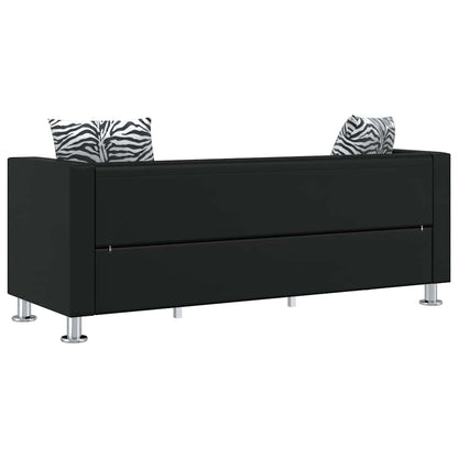 vidaXL Sofa-Set Kunstleder 3-Sitzer + 2-Sitzer + Sessel Schwarz