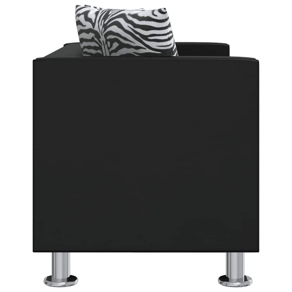 vidaXL Sofa-Set Kunstleder 3-Sitzer + 2-Sitzer + Sessel Schwarz