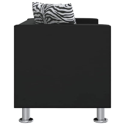 vidaXL Sofa-Set Kunstleder 3-Sitzer + 2-Sitzer + Sessel Schwarz