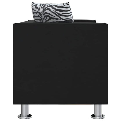 vidaXL Sofa-Set Kunstleder 3-Sitzer + 2-Sitzer + Sessel Schwarz