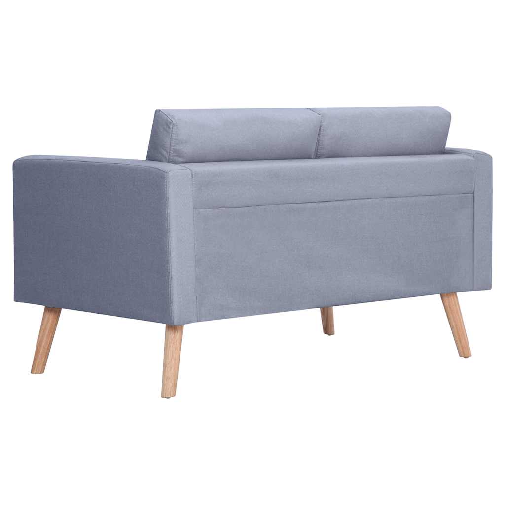 vidaXL Sofagarnitur 2-Sitzer & 3-Sitzer Stoff Hellgrau