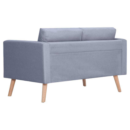 vidaXL Sofagarnitur 2-Sitzer & 3-Sitzer Stoff Hellgrau