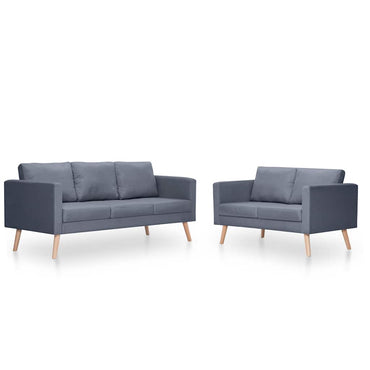 vidaXL Sofagarnitur 2-Sitzer und 3-Sitzer Stoff Dunkelgrau