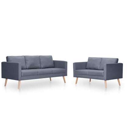 vidaXL Sofagarnitur 2-Sitzer und 3-Sitzer Stoff Dunkelgrau