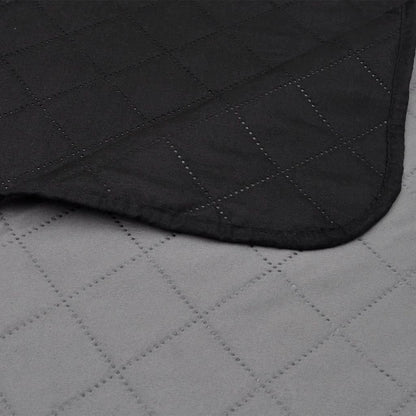 vidaXL Couvre-lit réversible matelassé noir/gris 170x210 cm