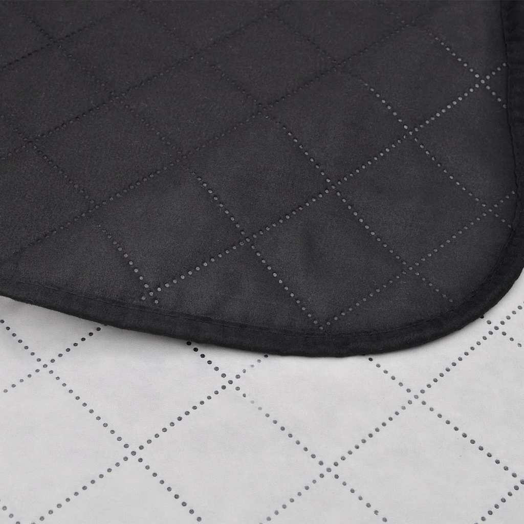 vidaXL Couvre-lit double face matelassé Noir/Blanc 170x210 cm