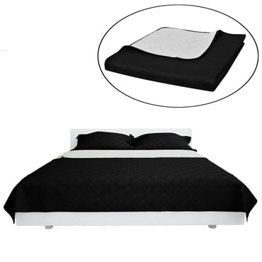 vidaXL Zweiseitige Tagesdecke Gesteppt Schwarz/Weiß 230x260 cm