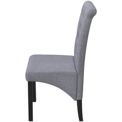 vidaXL Chaises de salle à manger 4 pcs Tissu Gris clair