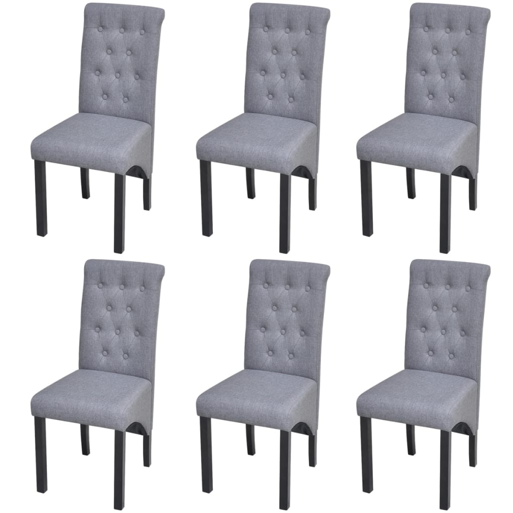 vidaXL Chaises de salle à manger 6 pcs Gris clair Tissu