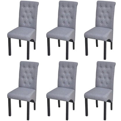 vidaXL Chaises de salle à manger 6 pcs Gris clair Tissu