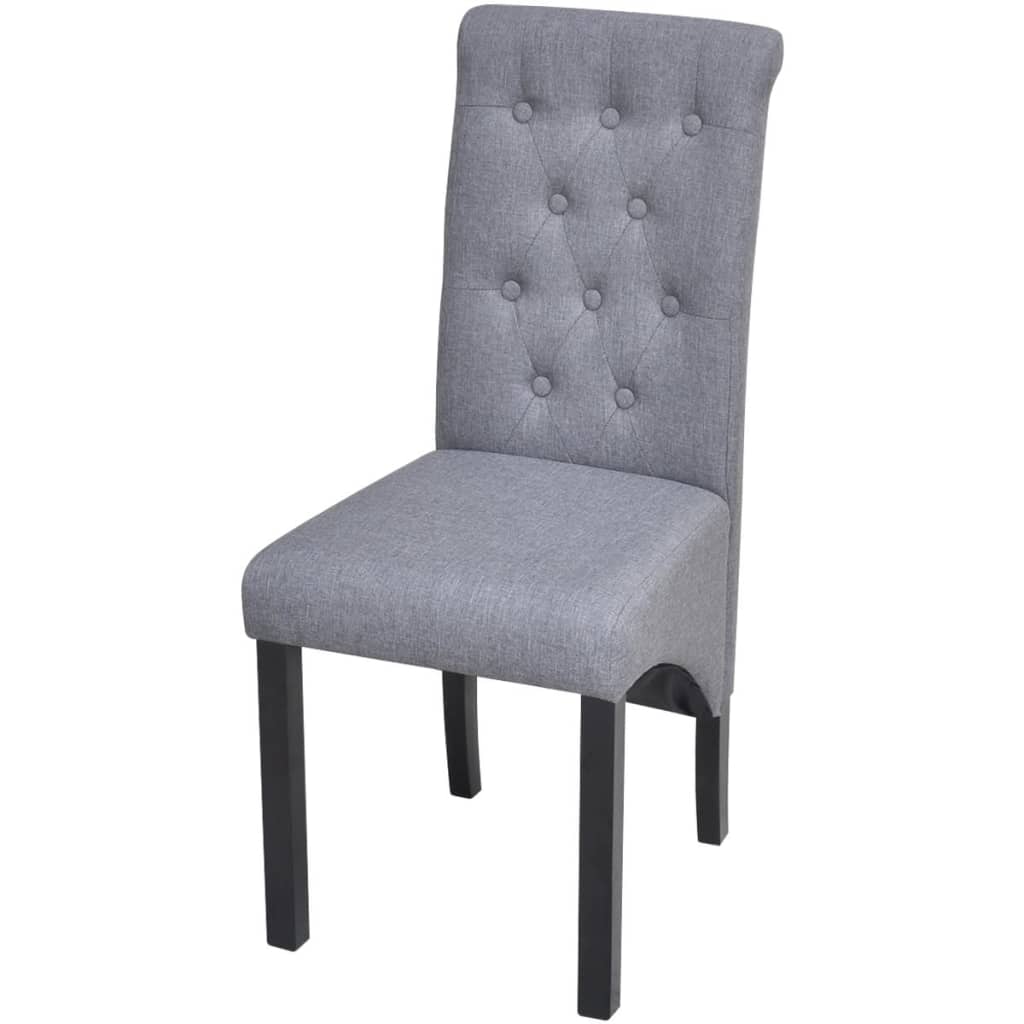 vidaXL Chaises de salle à manger 6 pcs Gris clair Tissu