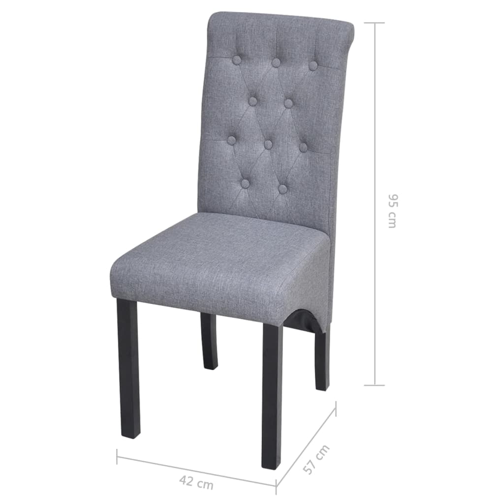 vidaXL Chaises de salle à manger 6 pcs Gris clair Tissu