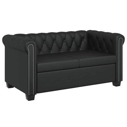 vidaXL Chesterfield-Sofas 2-Sitzer und 3-Sitzer Kunstleder Schwarz