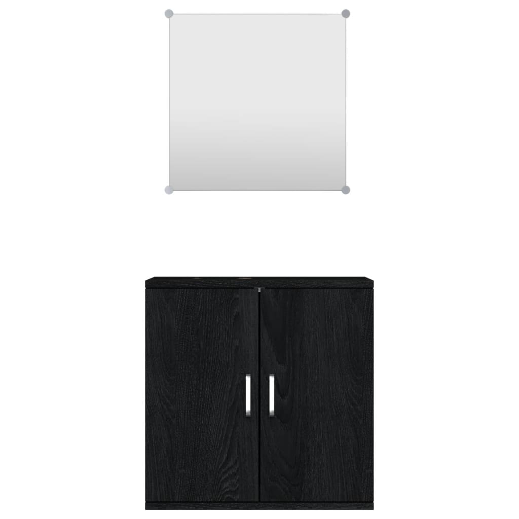 vidaXL Ensemble de meubles de salle de bain 2 pièces Noir Bois d'ingénierie