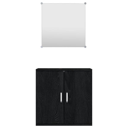 vidaXL Ensemble de meubles de salle de bain 2 pièces Noir Bois d'ingénierie