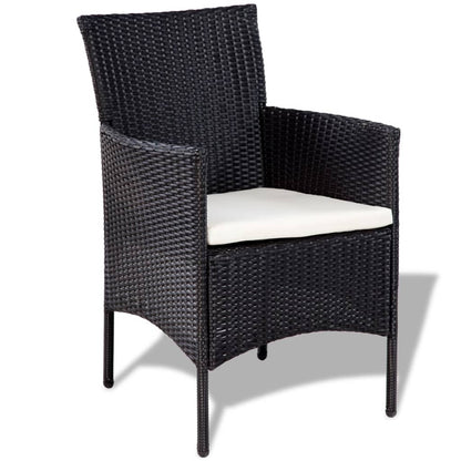 vidaXL 4-tlg. Garten-Lounge-Set mit Auflagen Poly Rattan Schwarz