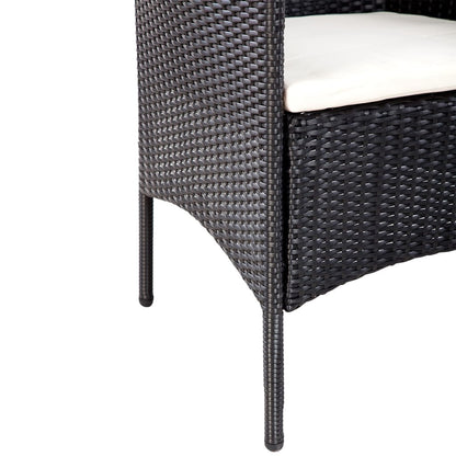 vidaXL 4-tlg. Garten-Lounge-Set mit Auflagen Poly Rattan Schwarz