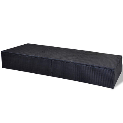 Sonnenliege Schwarz Poly-Rattan