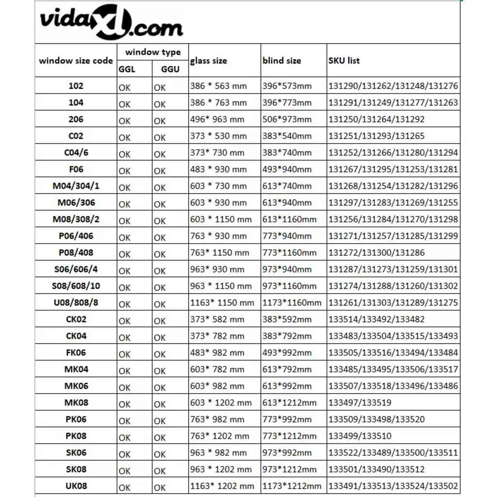 vidaXL Verdunkelungsrollo Weiß M04/304