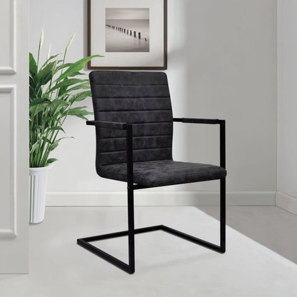 vidaXL Chaises cantilever 4 pcs Similicuir Noir