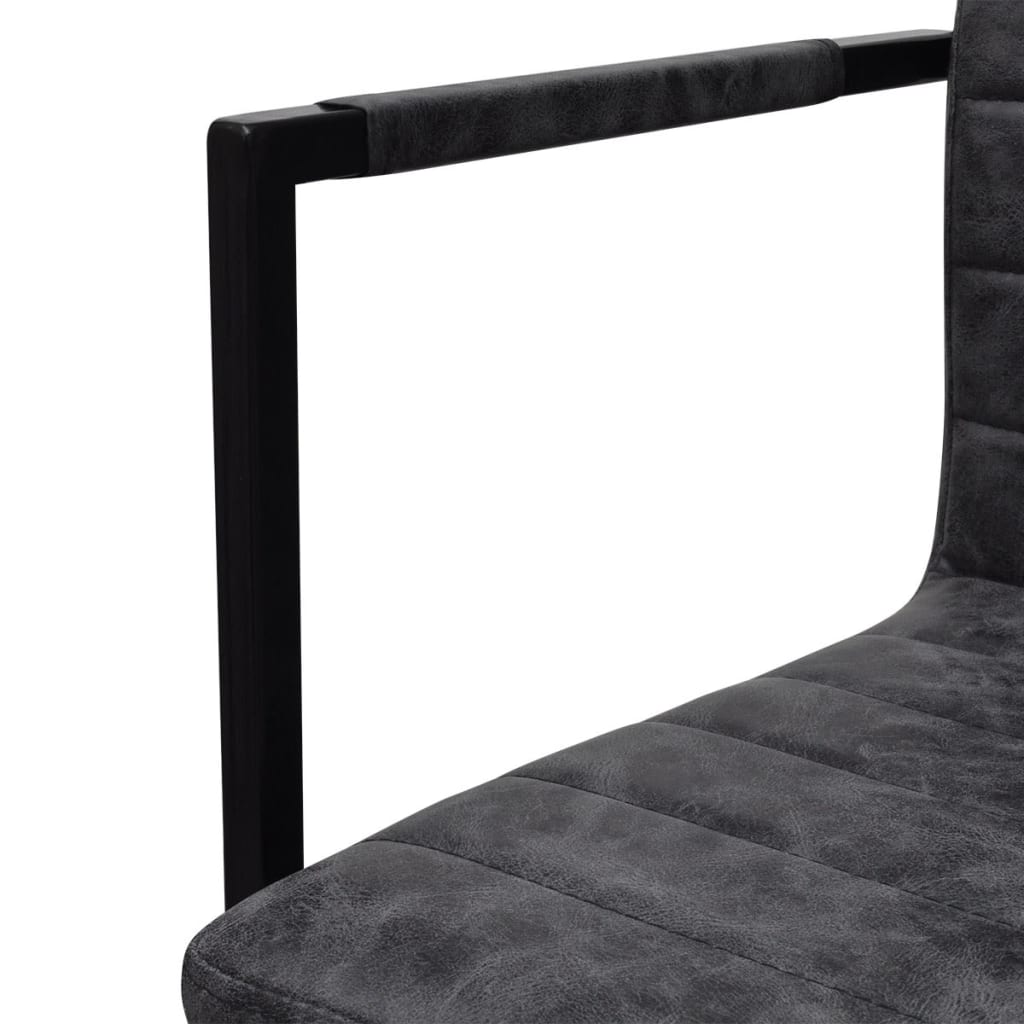 vidaXL Chaises cantilever 6 pcs Similicuir noir
