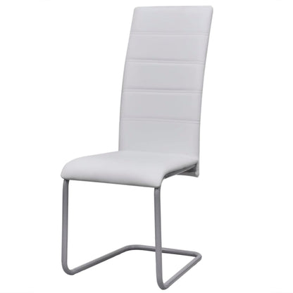 vidaXL Chaise cantilever 6 pcs Blanc Similicuir