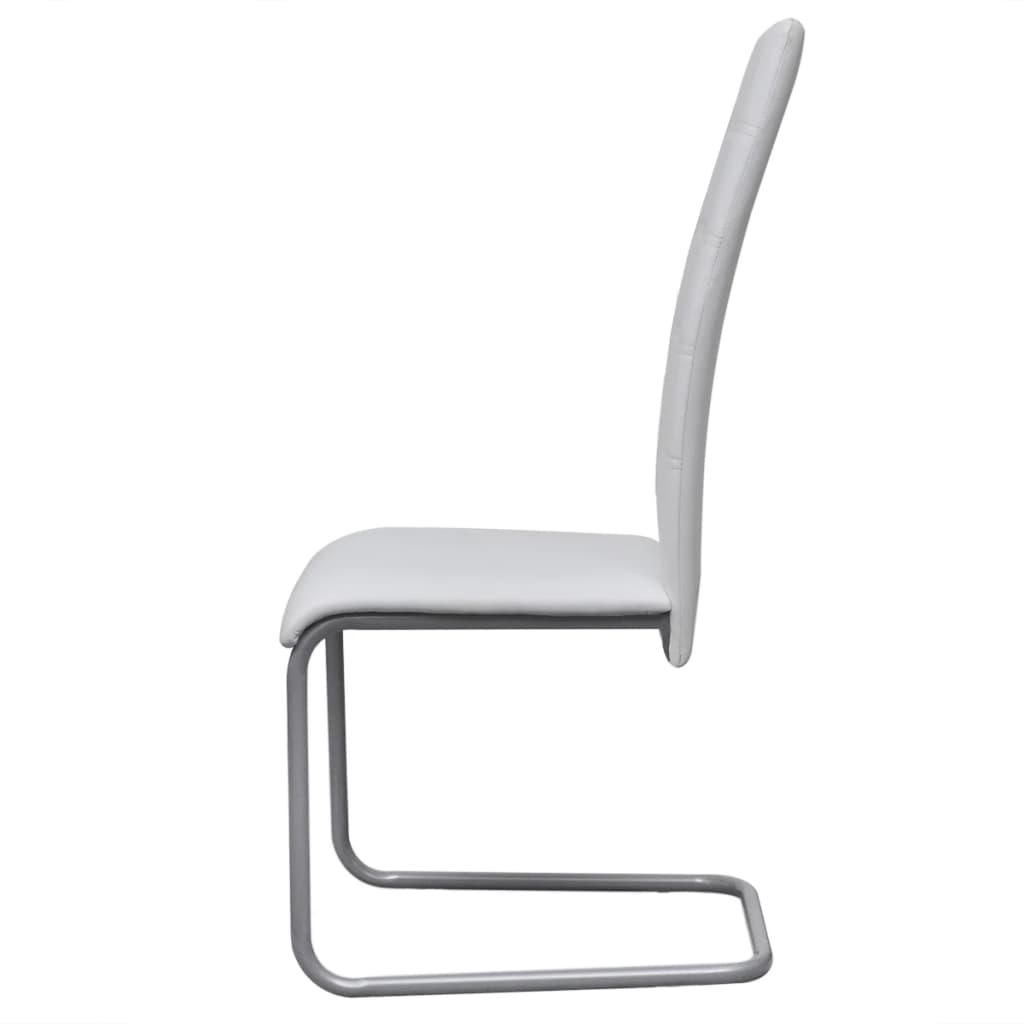 vidaXL Chaise cantilever 6 pcs Blanc Similicuir