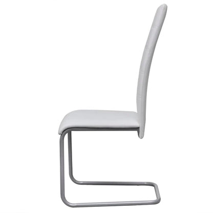 vidaXL Chaise cantilever 6 pcs Blanc Similicuir